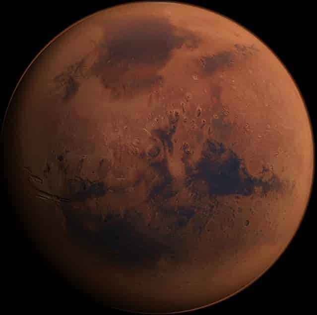Mars, in all its reddish glory, as it is today. Credit: SpaceX
